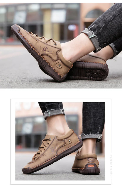 Men Leather Casual Shoes Outdoor Comfortable High Quality Fashion Soft Homme Classic Ankle Non-slip Flats Moccasin Trend