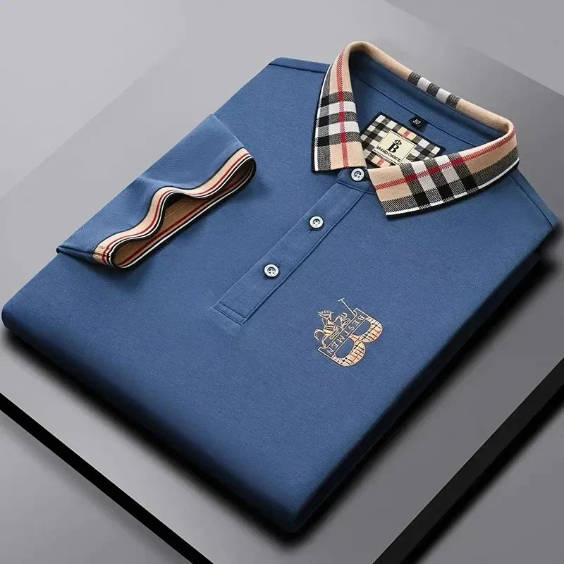 Luxury brand short sleeve men's polo shirt hot selling in summer classic embroidery high-end breathable cotton golf top T-shirt