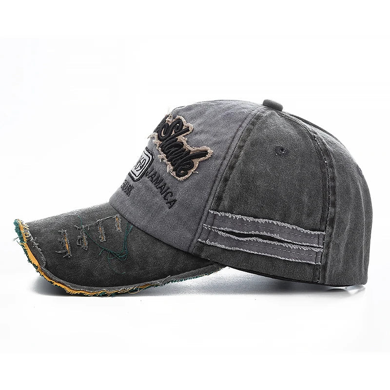 2025 High Quality Washed cowboy letters Cotton Cap For Men Women Adjustable Autdoor Sun protection hat Rock Shark Baseball Caps
