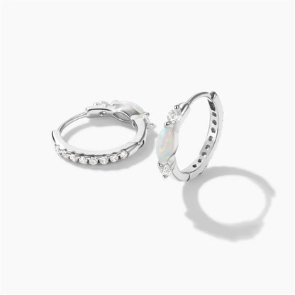 925 Sterling Silver White Zircon Opal Earrings For Women Girl Wedding Engagement Jewelry Delicate Ear Buckle jewelry