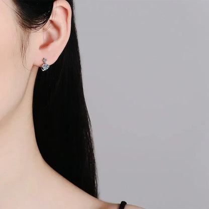 Full Moissanite Hoop Earrings 925 Sterling Silver with 18K Gold Plated Wedding Luxury Jewelry Gift Passed Diamond Tester