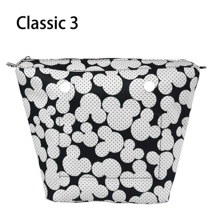 Composite Twill Cloth Waterproof Inner Lining Insert Zipper Pocket for Classic Mini Obag Senior Inner Pocket for O Bag
