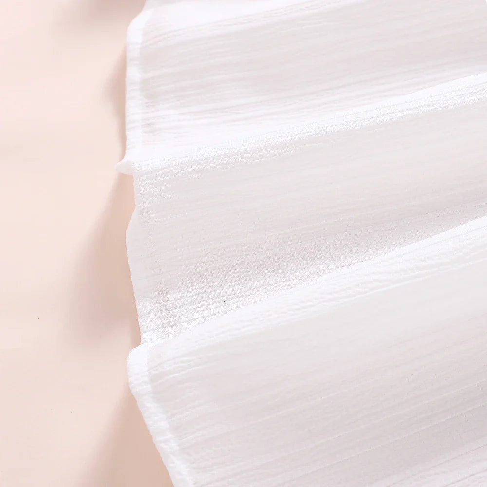 Vestido Feminino de Verão Ombro a Ombro Cinto Cor Sólida