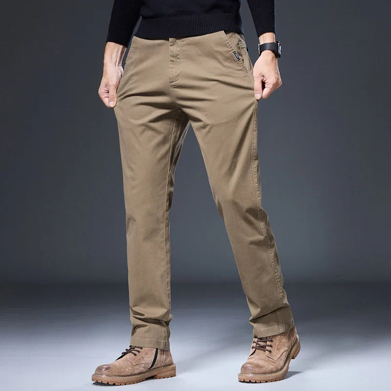 Spring Autumn Male Casual Pants Korean Mens Clothing Business Straight Work Trousers Solid Color Classic Versatile Man Pants