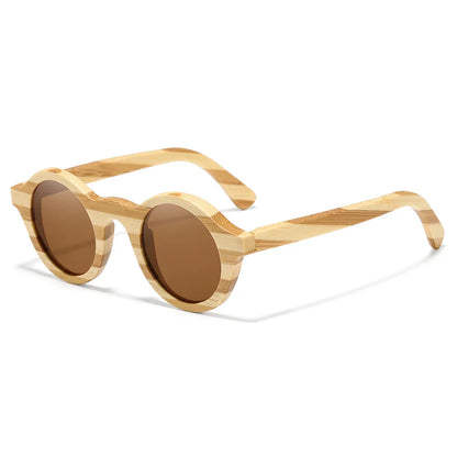 Natural Zebra Bamboo Wooden Aduit Sunglasses Handmade Polarized Glasses Mirror Coating Lenses Eyewear With Gift Box 8620C
