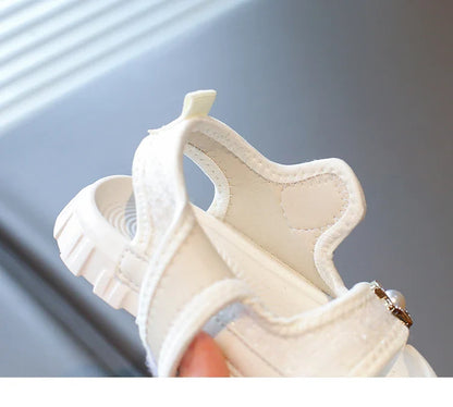 2025 Summer New Children Sandals Girls Elegant Princess Style Sandals Baby Anti-kick Foot Protection Sandals