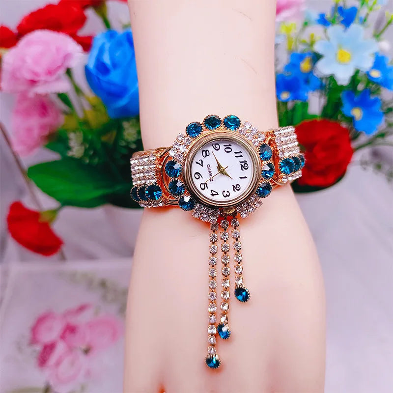Fashion Women Watch with Shiny Diamond Watch Ladies Luxury Brand Ladies Casual Women Bracelet Crystal Watches Relogio Feminino