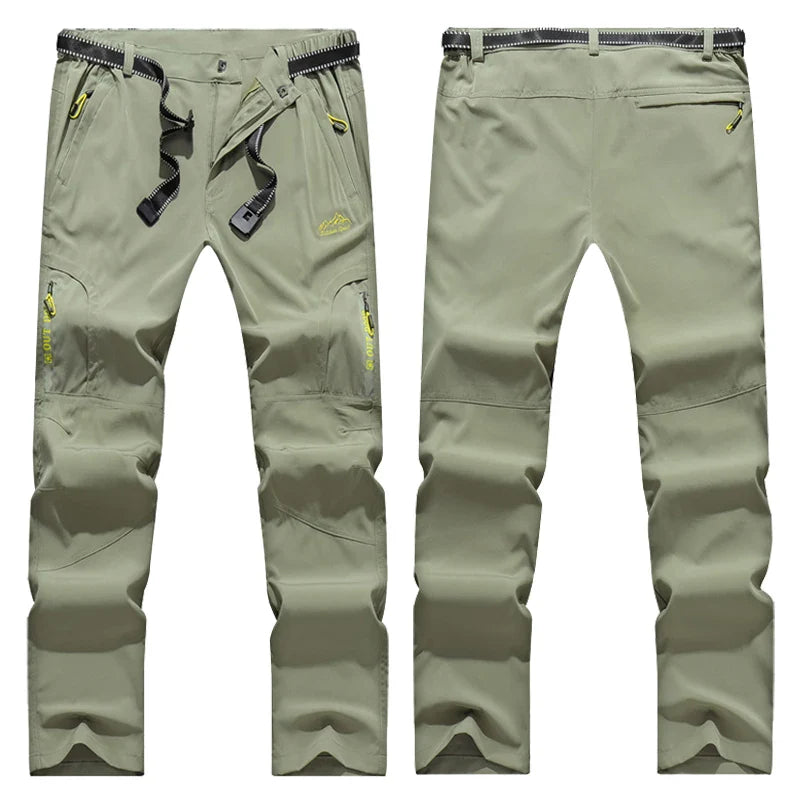 Lightweight Fishing Pants Stretch Waterproof Tactical Pants Men XL-5XL Summer Quick Dry Hiking Pants Men Zipper Pockets Trousers