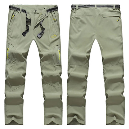 Lightweight Fishing Pants Stretch Waterproof Tactical Pants Men XL-5XL Summer Quick Dry Hiking Pants Men Zipper Pockets Trousers
