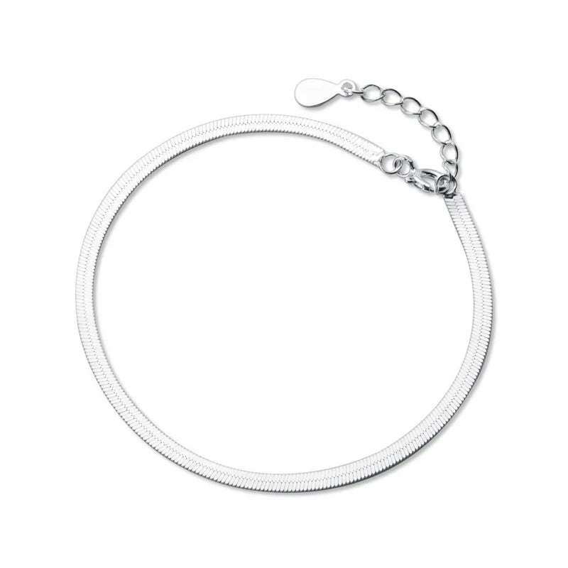 Classic 925 Sterling Silver Charm Braceket or Anklet for Women Adjustable Snake Bone Chain Fine Jewelry 2020 Design