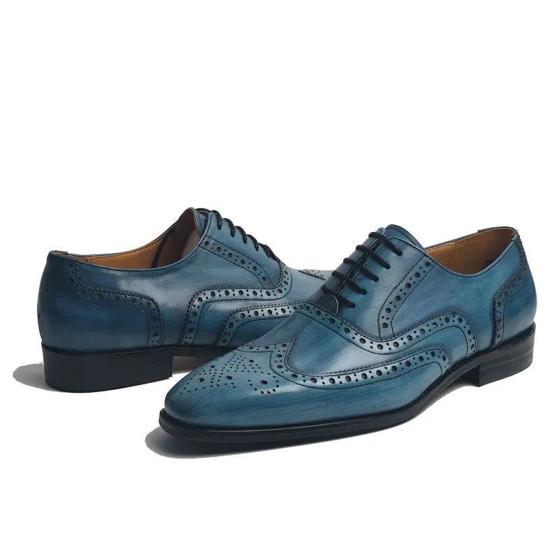 Wedding Men's Leather Shoes Genuine Leather Shoes High Quality Fashion Trendy Official Formal Leather Dress Shoes