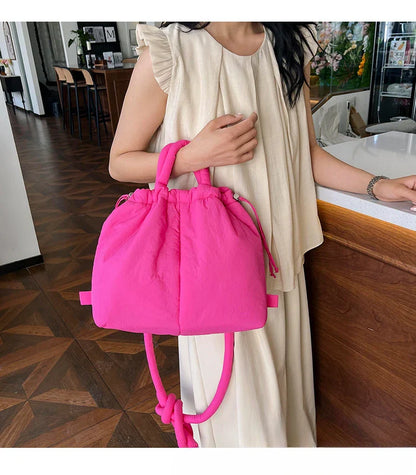 Women's Casual Single-shoulder Bag Large Capacity Nylon Backpack Women's Down Cotton Winter Tote Bag Portable Makeup Handbag