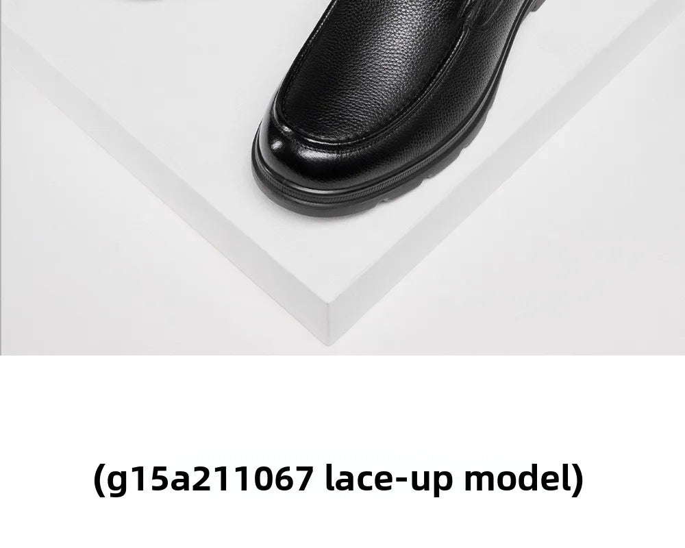 Golden Camel Men's Shoes 2026 New Business Casual Soft Sole Leather Shoes Brand Design Soft Soles Non-slip Velvet Warm Loafers