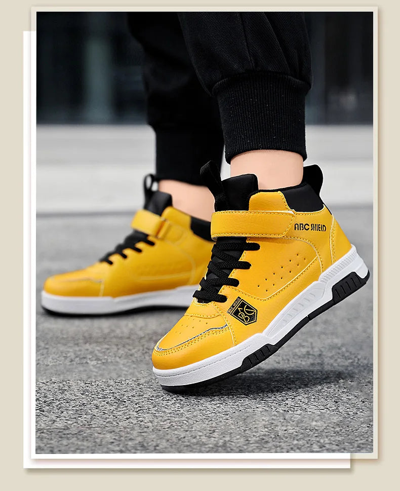 Children‘s High-top Basketball Boots Boys Girls Non-slip Basketball Trainers Outdoor Jogging Sneakers Breathable Athletic Shoes