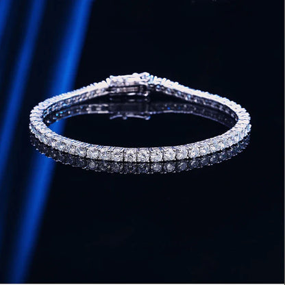 3mm 4mm 5mm Moissanite Tennis Bracelet for Women Men 925 Silver Plated 18k Gold Pass Diamond Tester Link Bracelets Bangle