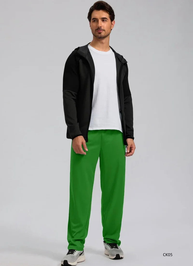 Men's sports pants spring and summer mesh breathable sports pants men's running and jogging sports pants fashionable solid color
