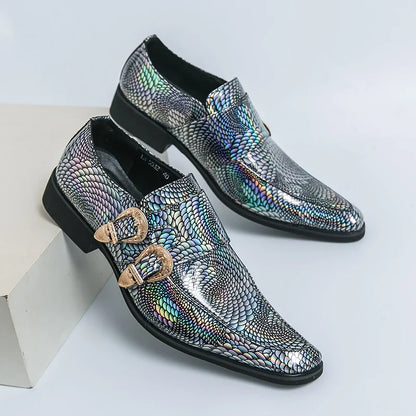 Pink Mens Patent Leather Shoes Designer High Quality Pointed Chelsea Formal Shoes Man Dress Wedding Party Shoes Men