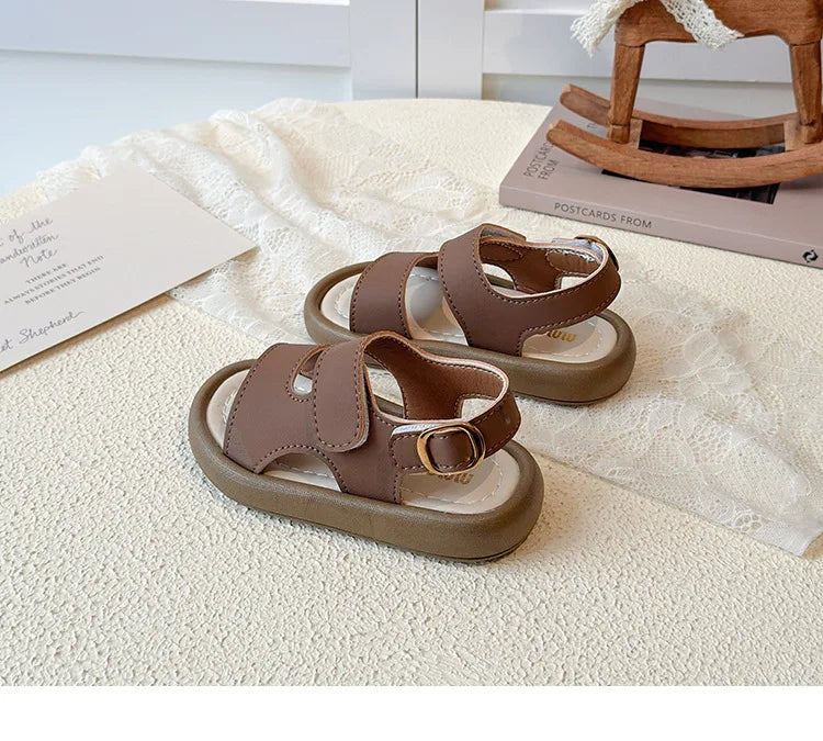 2026 Children Casual Beach Shoes for Girls Boys Summer New Fashion Korean Style Soft Sole Anti-slippery Versatile Roman Sandals
