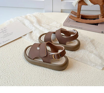 2026 Children Casual Beach Shoes for Girls Boys Summer New Fashion Korean Style Soft Sole Anti-slippery Versatile Roman Sandals