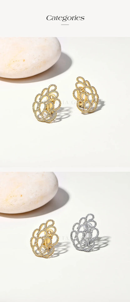 Women's Earrings For Party S925 Silver Moissanite Earrings D VVS1 Yellow Gold Plated Gifts Sparkling Jewelry