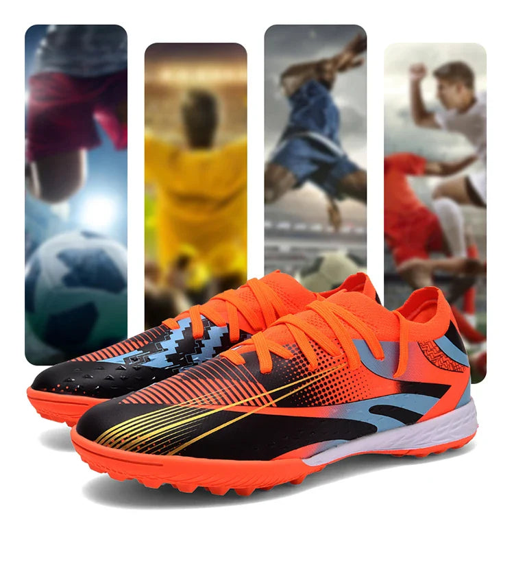 Professional Long Spikes Football Field Cleats Men Women Trend Pink Soccer Shoes Society Man Trainers Futsal Sneakers Size 33-46