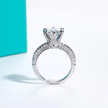 3ct D Color Moissanite Engagement Ring 18K Gold Plated 925 Sterling Silver Wedding Band for Women Jewelry Wholesale