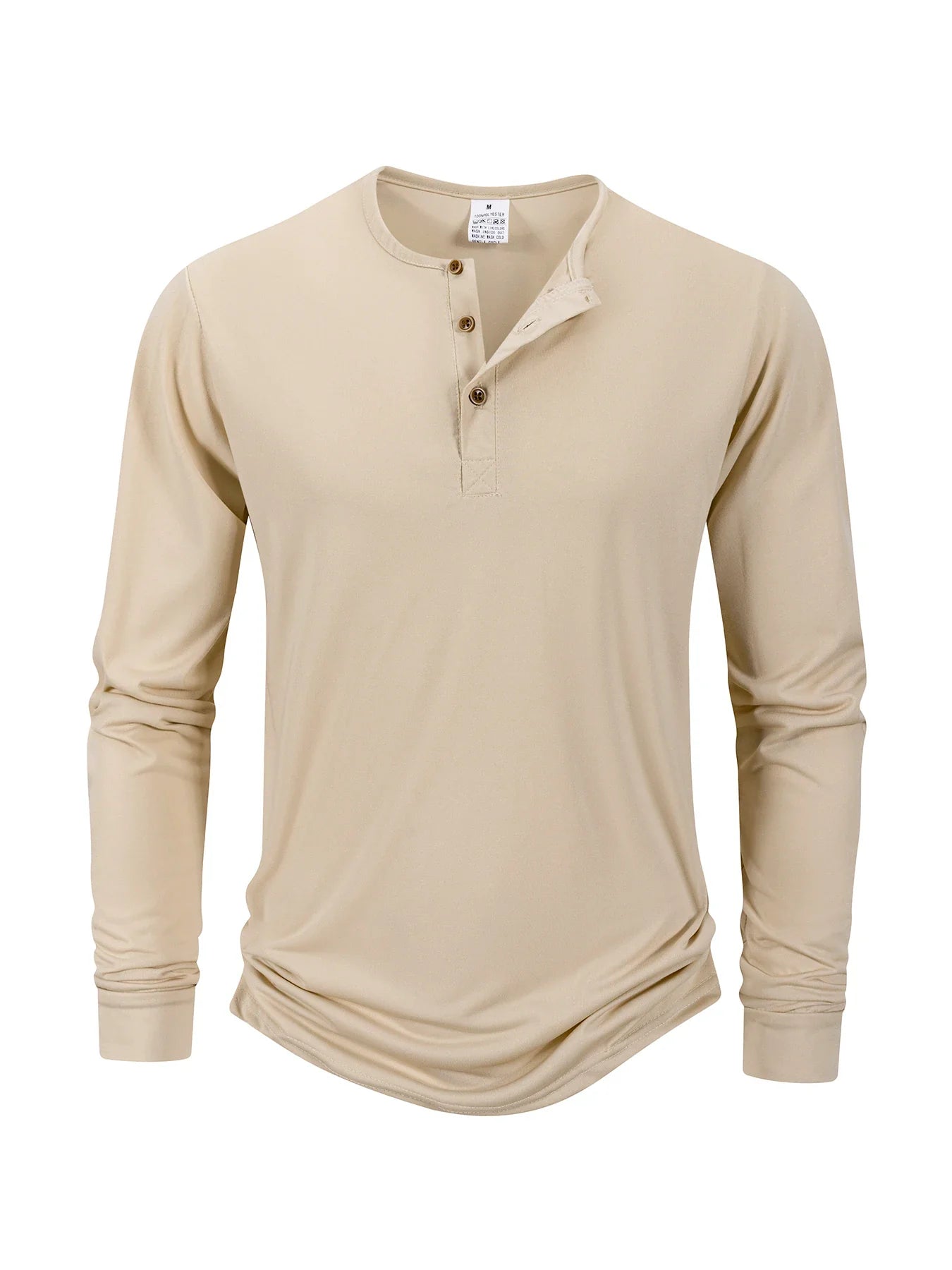 Men's T Shirt Autumn Button Long Sleeve Henley Neck T-Shirt Solid Color Casual Breathable Versatile Tops Fashion Slim T-Shirts