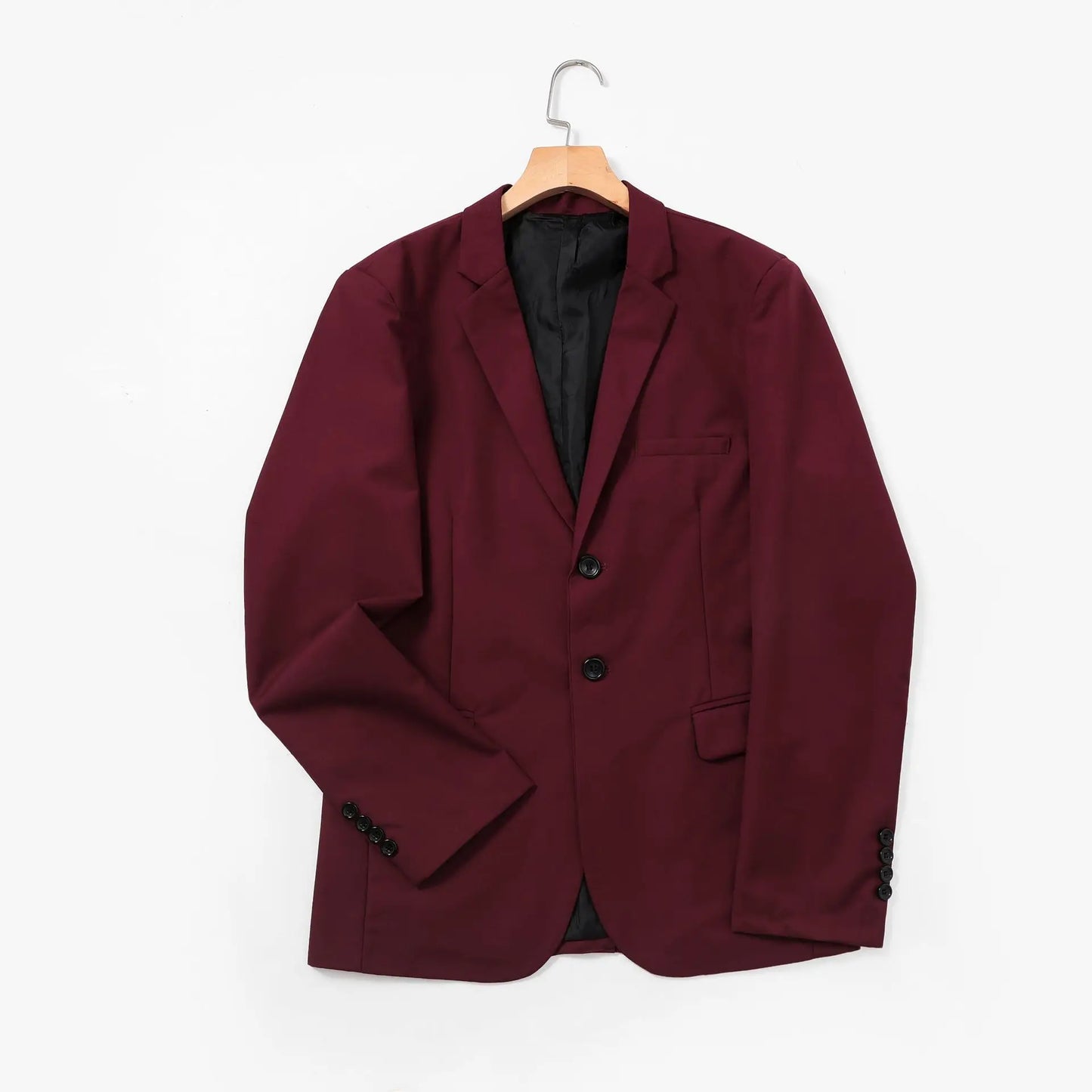 Man Three-piece Sets Fashion Turn Down Collar Coat+Single-breasted Vest+Pant Male Outfit Solid Color Business Wedding Men Suit