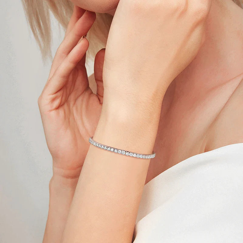 3mm Elastic Moissanite Tennis Bracelets for Women Men Full Diamond Sparkling Pure 925 Sterling Silver Jewelry Wholesale