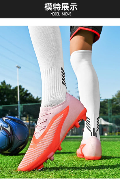 New Football Shoes Professional Low-top Soccer Field Cleats Outdoor Breathable Athletic Spikes Youth Boys Football Shoes Unisex