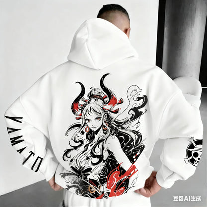 ONE PIECE Yamato Harajuku Anime 2025 Streetwear Winter Oversized Hoodie Vintage Men Women Long Sleeve Hooded Sweater Top Y2k