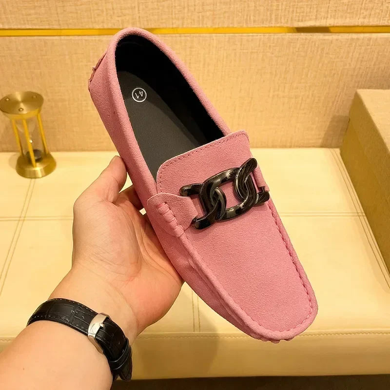 Sapatos Sociais Elegantes Masculinos Slip-on em Couro PU Loafers Leves Confortáveis Sapatos Casuais para Homens Sapatos Flat de Moda de Verão