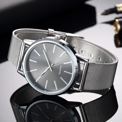 Fashion Women Watches Luxury Metal Analog Quartz Wristwatch Sliver Mesh Belt Simple Elegant Ladies Watch Relogio Feminino