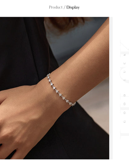 2.4CT Moissanite Bracelet 925 Sterling Silver Sparkling Round Lab Diamond Tennis Bracelets For Women Fine Jewelry