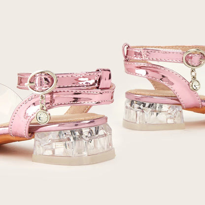 New Children's Shoes Crystal High Heels Girls' Baby Rhinestone Princess Shoes Fashion Transparent Kid's Sandals