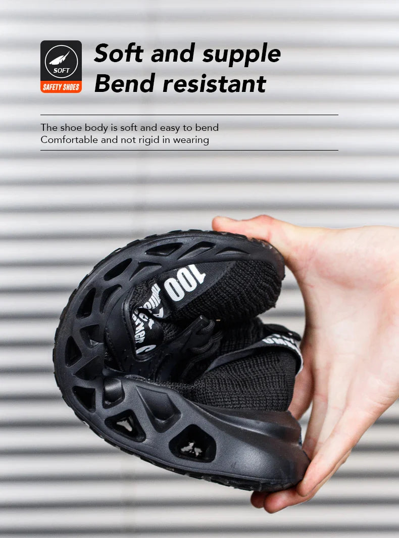 Work Safety Shoes For Men Lightweight Protective Work Sneakers Lightweight Men Shoes Breathable Shoes Anti-Puncture Work Shoe