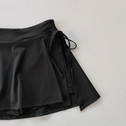 Pockets V High Waist Long skirts Woman Fitness Quick drying Running Outdoors Mini Skirts for Women