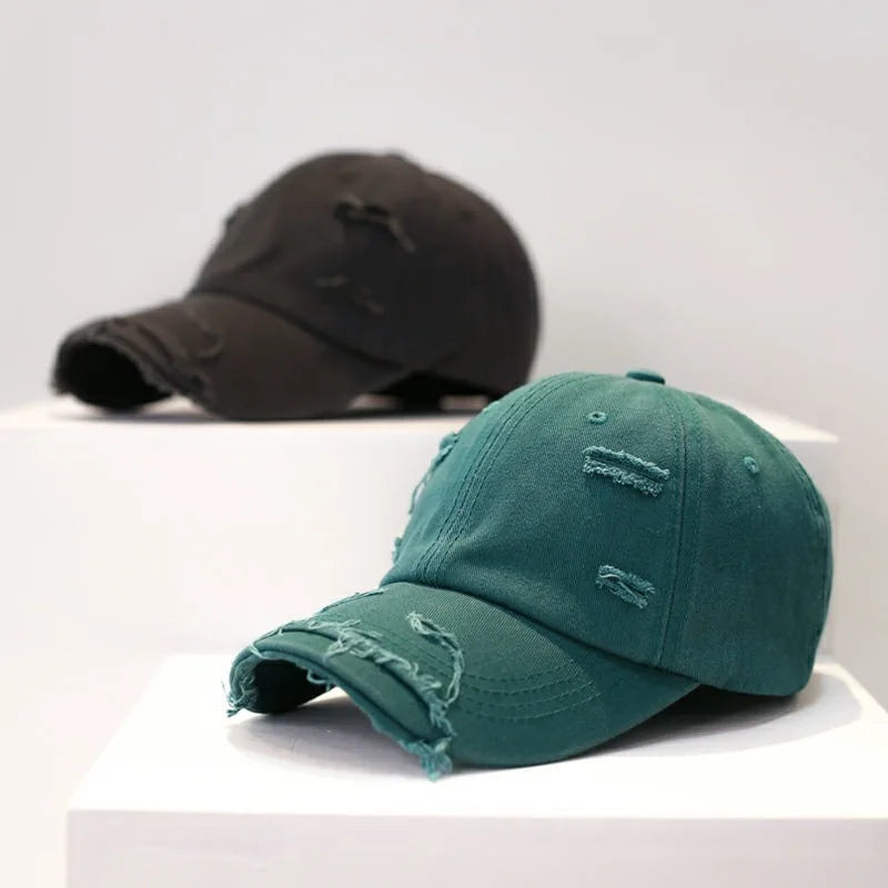 Cotton Washed Hole Baseball Caps for Men Women Hat Unisex-Teen Hip Hop Snapback Peaked Cap Visor Sun Hats Trucker Bone Dad Hat