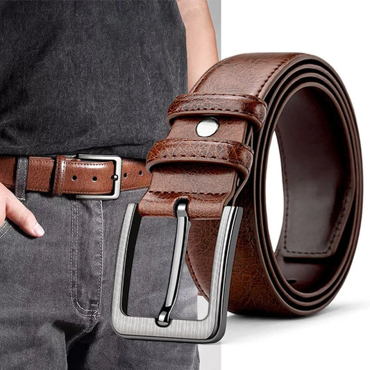 High-quality genuine leather men's belt with buckle, casual and business belt, masculine design, fashion novelty 2