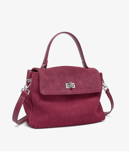 2026 NEW Autumn winter women's Natural Suede leather Crossbody Bag luxury designer Genuine Leather commuting messenger bag