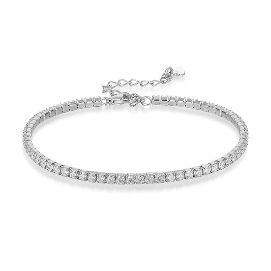 1.5/2/3mm Moissanite Tennis Bracelets for Women 925 Sterling Silver Plated 18k White Gold GRA Certified Dainty Bracelet