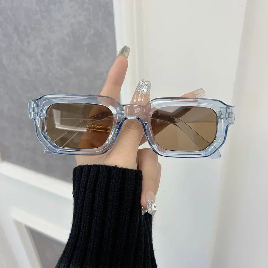 Luxurious Rectangle Sunglasses Women Men Fashion Brand Designer Casual Sun Glasses Female Male Plastic Outdoor Eyewear