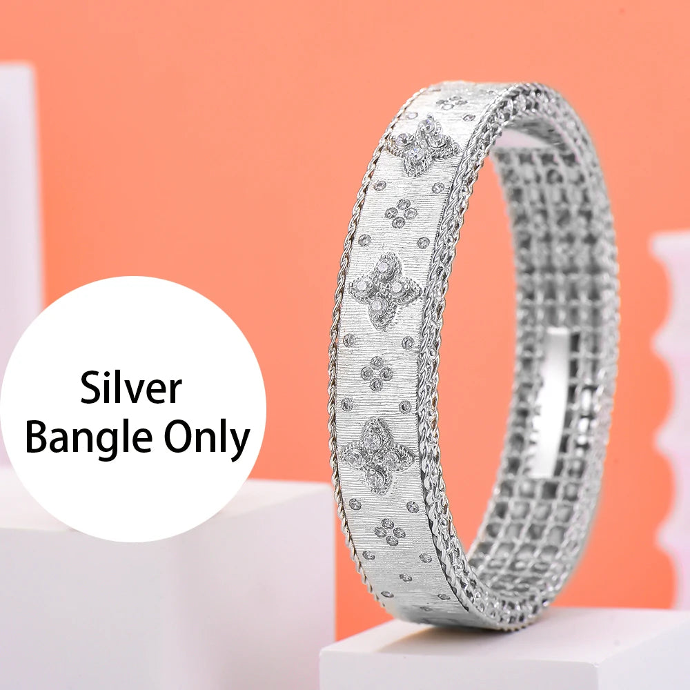 Luxury African Bangle Ring Sets Fashion Dubai Bridal Jewelry Sets For Women Wedding brincos para as mulheres 2024