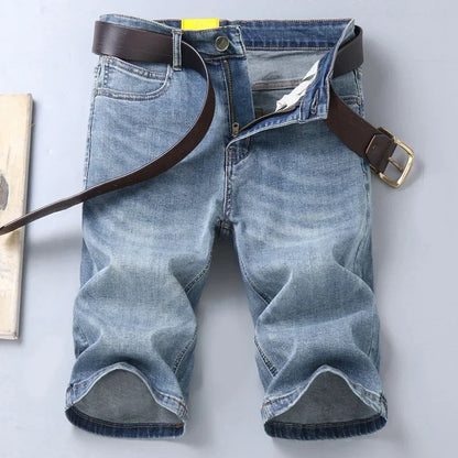 2025 New Summer Brand Stretch Thin Bermuda Masculina Cotton Denim Jeans Men Knee Length Soft Ropa Hombre Shorts