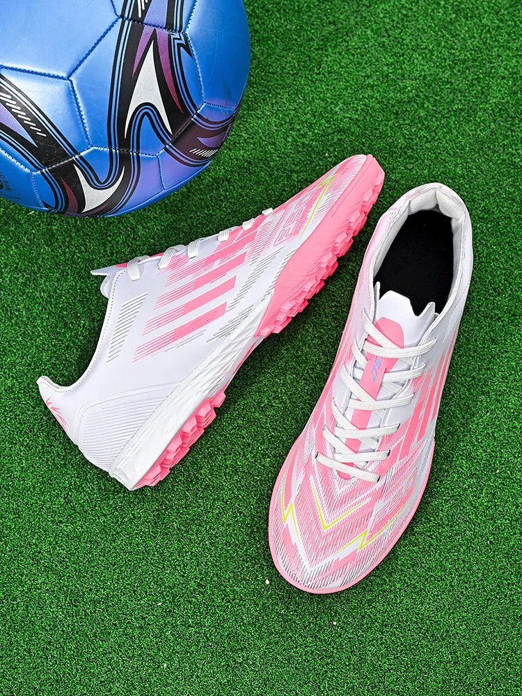 Soccer Cleats for Men Women Breathable Cushioned Insole Anti-Slip Football Shoes for AG/TF Outdoor Sports Boots