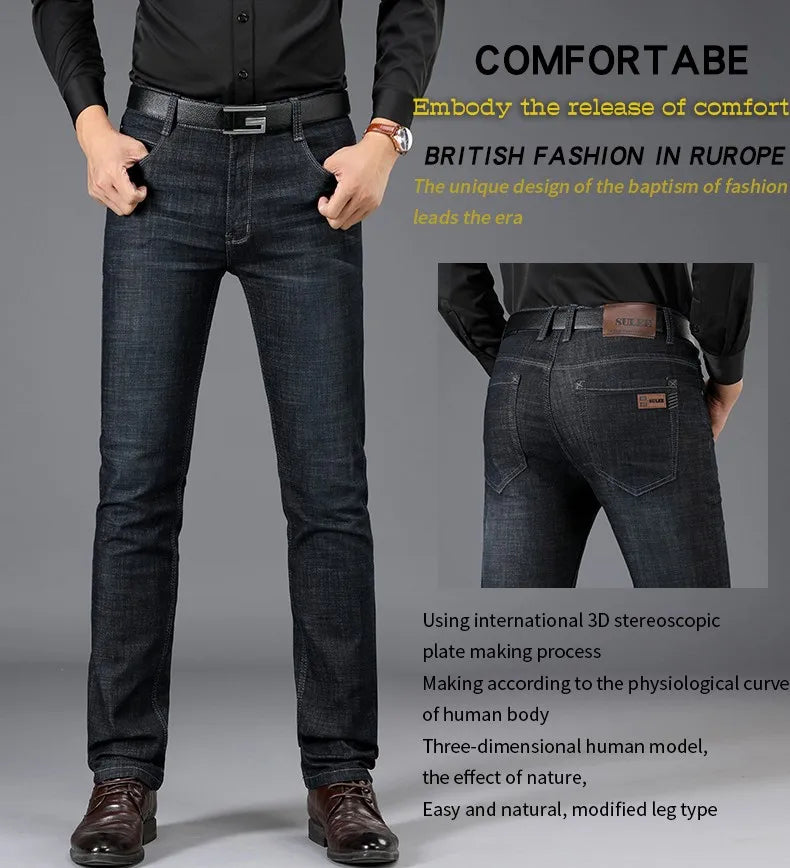 2026 Brand Best Price Comfort Straight Denim Pants Men's Jeans Business Casual Elastic Male High Quality Trousers