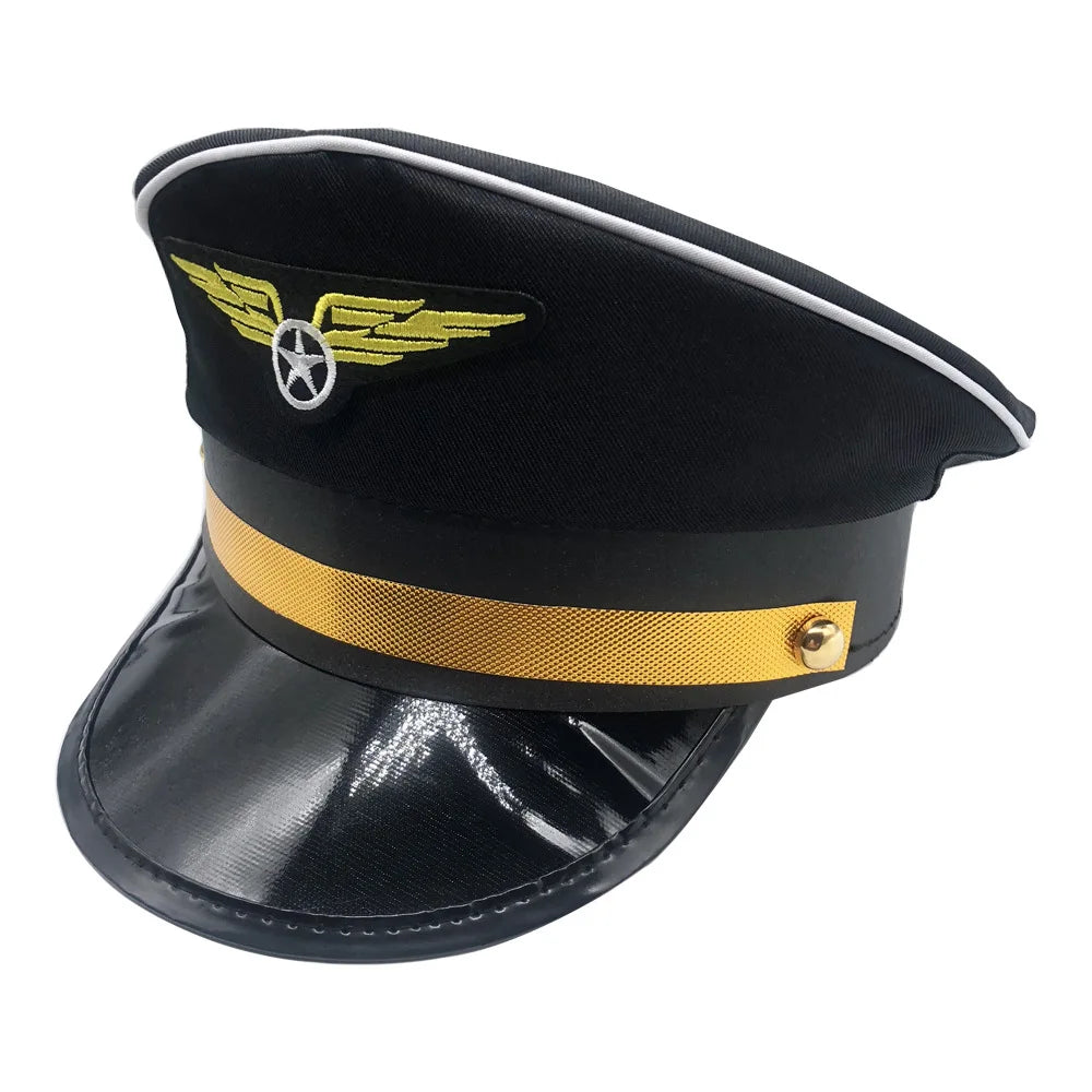 Men Women Baseball Caps Adult Adjustable Captain Costume Admiral Hat Y2K Cosplay Sailor Pilot Hat For Costume Party Performance