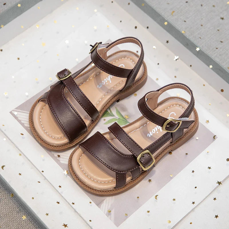 Children's Summer Sandals Hollow-out Woven Fashion Girls Beach Sandals Simple Fashion Kids Causal Flats Shoes Size 26-36