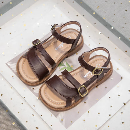Children's Summer Sandals Hollow-out Woven Fashion Girls Beach Sandals Simple Fashion Kids Causal Flats Shoes Size 26-36