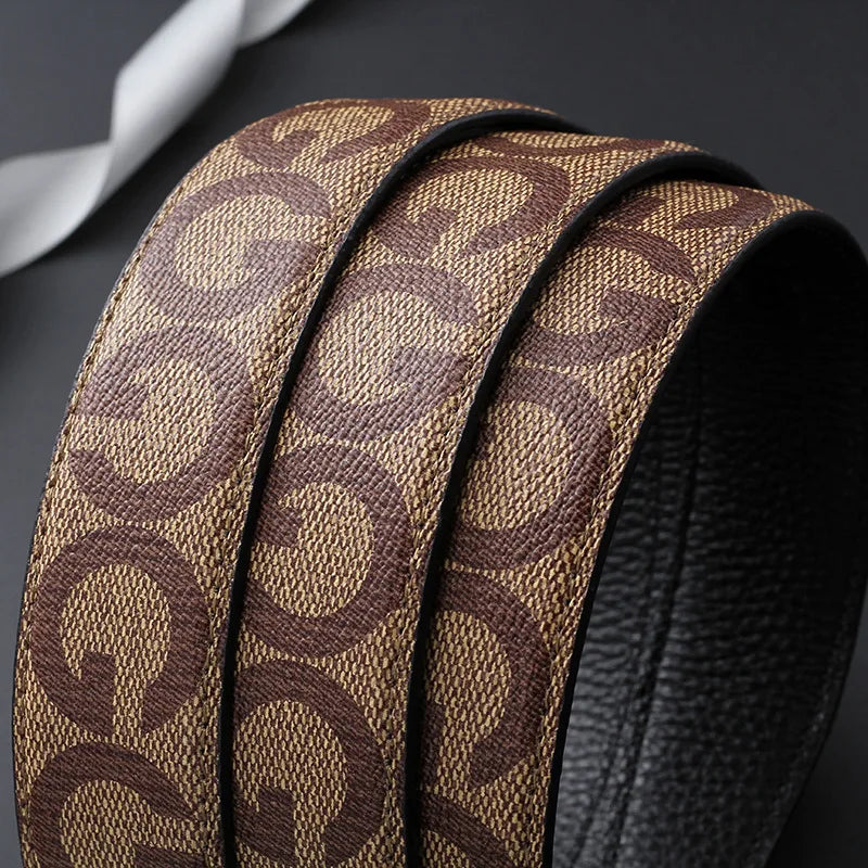 Top-quality cowhide and leather men's belt, fashionable and casual luxury brand jeans belt, multifunctional design men's belt